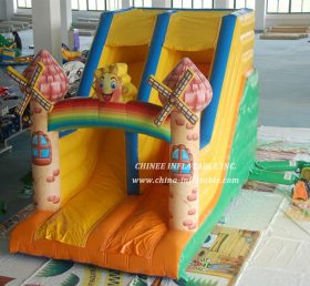 T8-1541 Cartoon Jumping Castle With Slid...