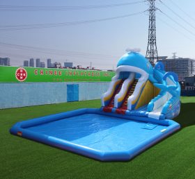 Pool2-731 Whale Inflatable Slide With Po...