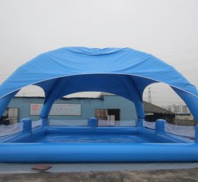 Pool2-558 Large Blue Inflatable Pool Wit...