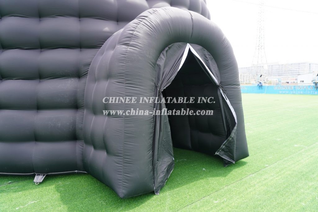 Tent1-415B Giant Outdoor Black Inflatable Dome Tent Portable Tent With Entrance