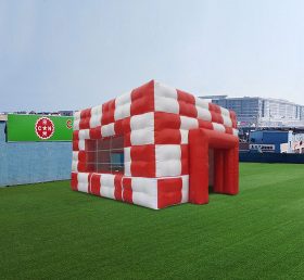 Tent1-4688 Red And White Printed Cube Te...